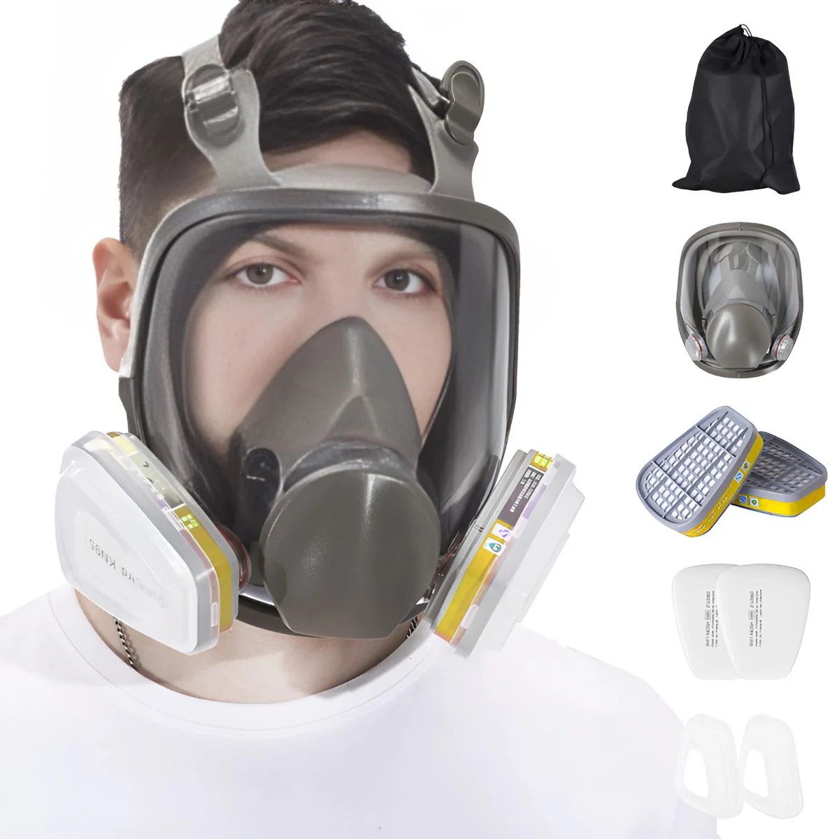 Respirador Facial 6800 Completo Con Filtros No. 7. Máscara De Protección Respiratoria Contra Dióxido De Azufre Y Gas Ácido Y Vapor