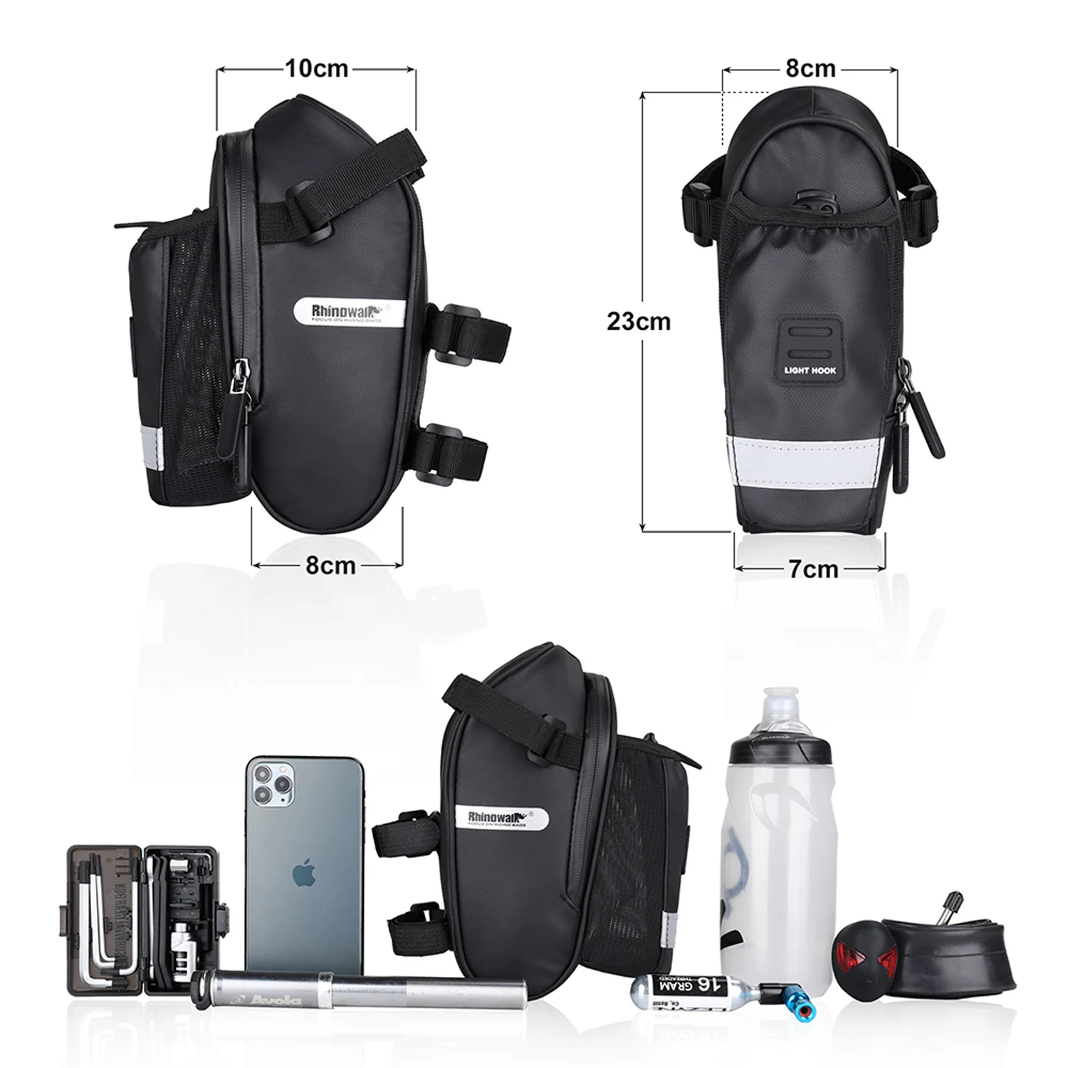 Bolso Para Asiento De Bicicleta Con Porta Termo Negro Rhinowalk - Image 5