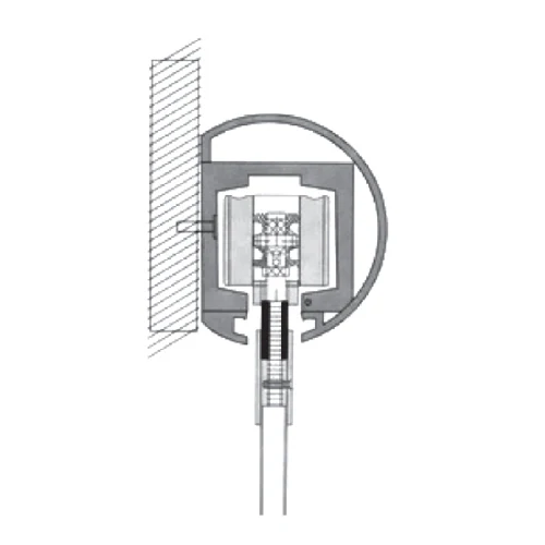 Riel Para Rodachines TD-8600A-2/C-1/A-1. Longitud 3M.Aluminio.C/Cobertor Circular En Aluminio - Image 2