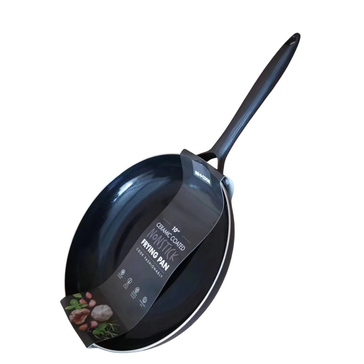 Sartén Cerámico Antiadherente 10.2" (26 Cm) Color Negro Con Mango Negro.Eco Friendly 100% Libre De Teflon.