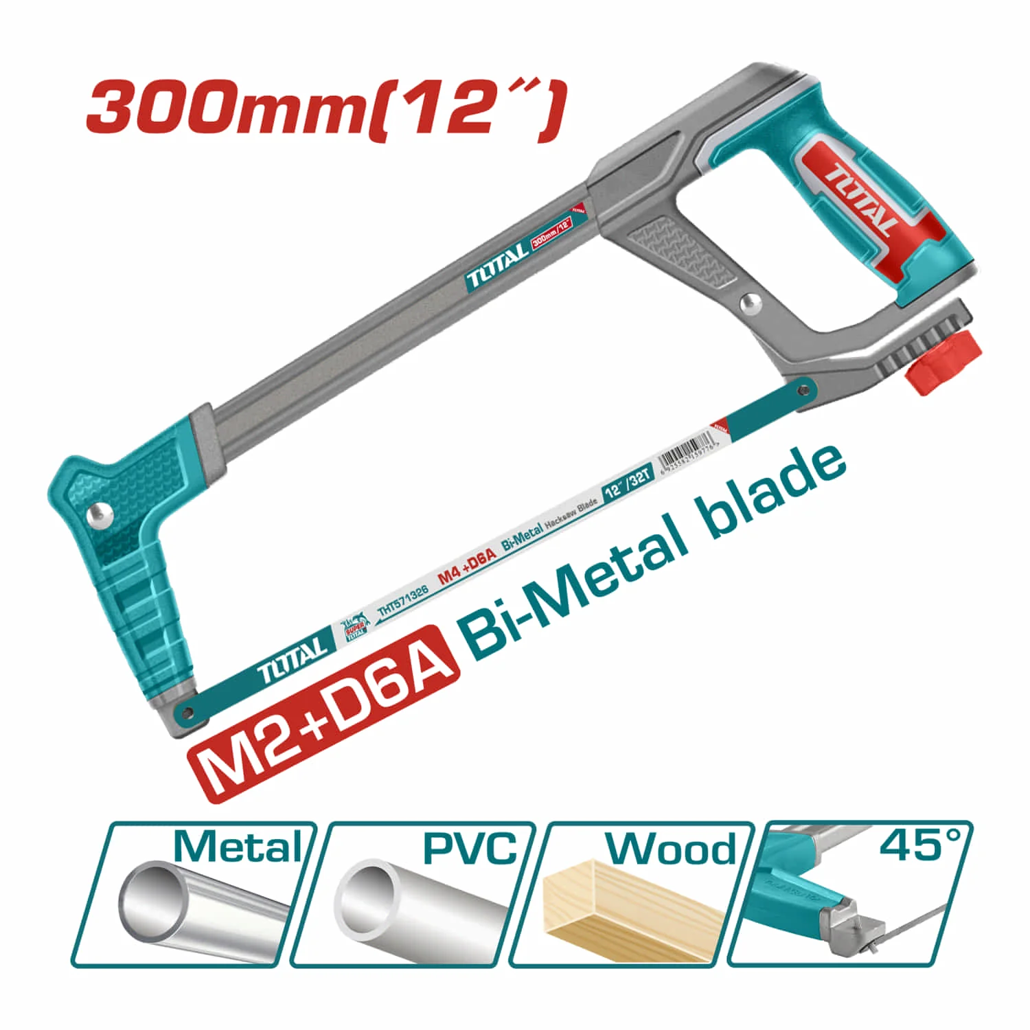 Segueta Industrial Para Metal De 300 Mm / 12" Para Trabajo Pesado. Incluye 1 Hoja De Sierra - Image 2