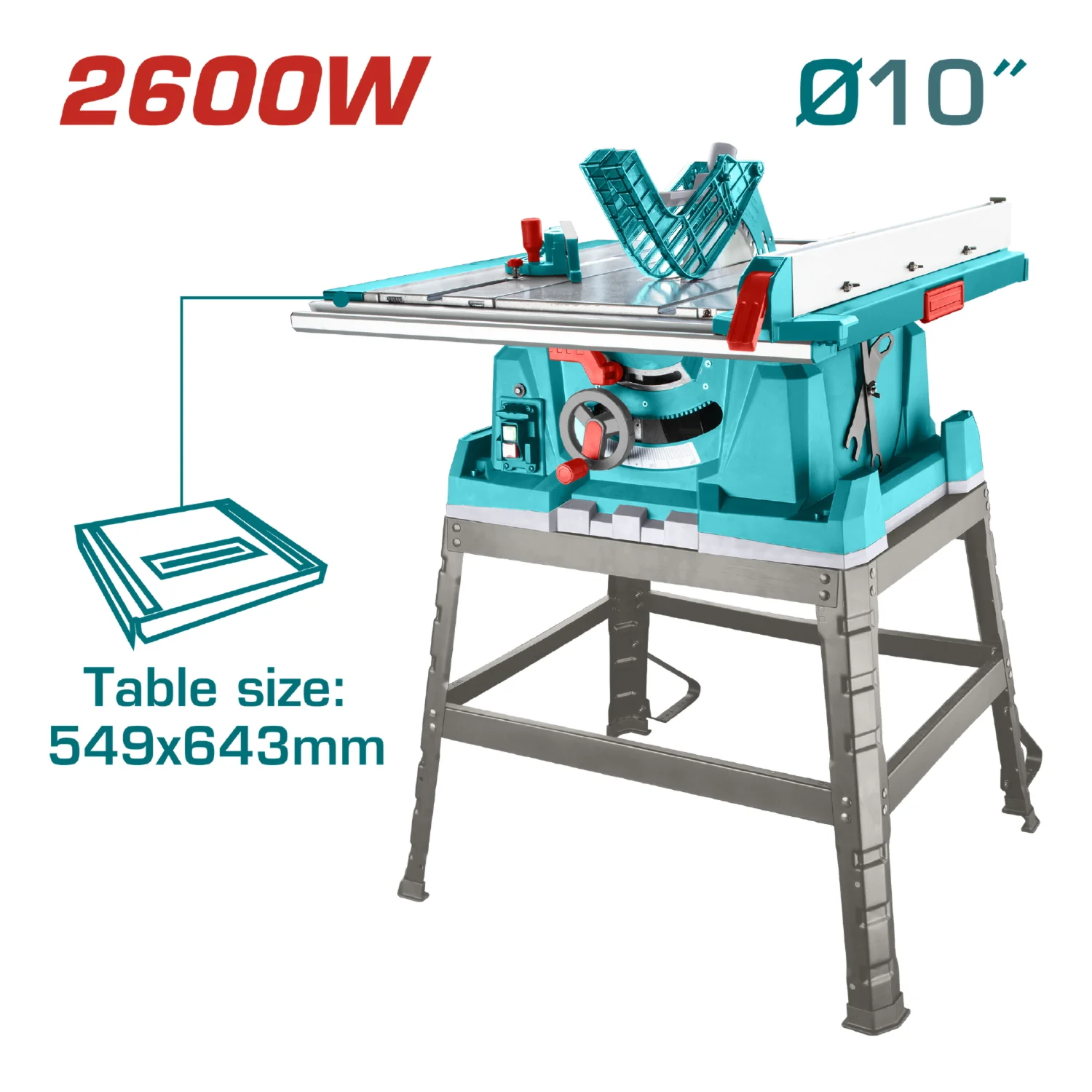 Sierra De Mesa 10" 2600W 110-120V~50/60Hz 4800Rpm. Para Corte De Madera. - Image 2