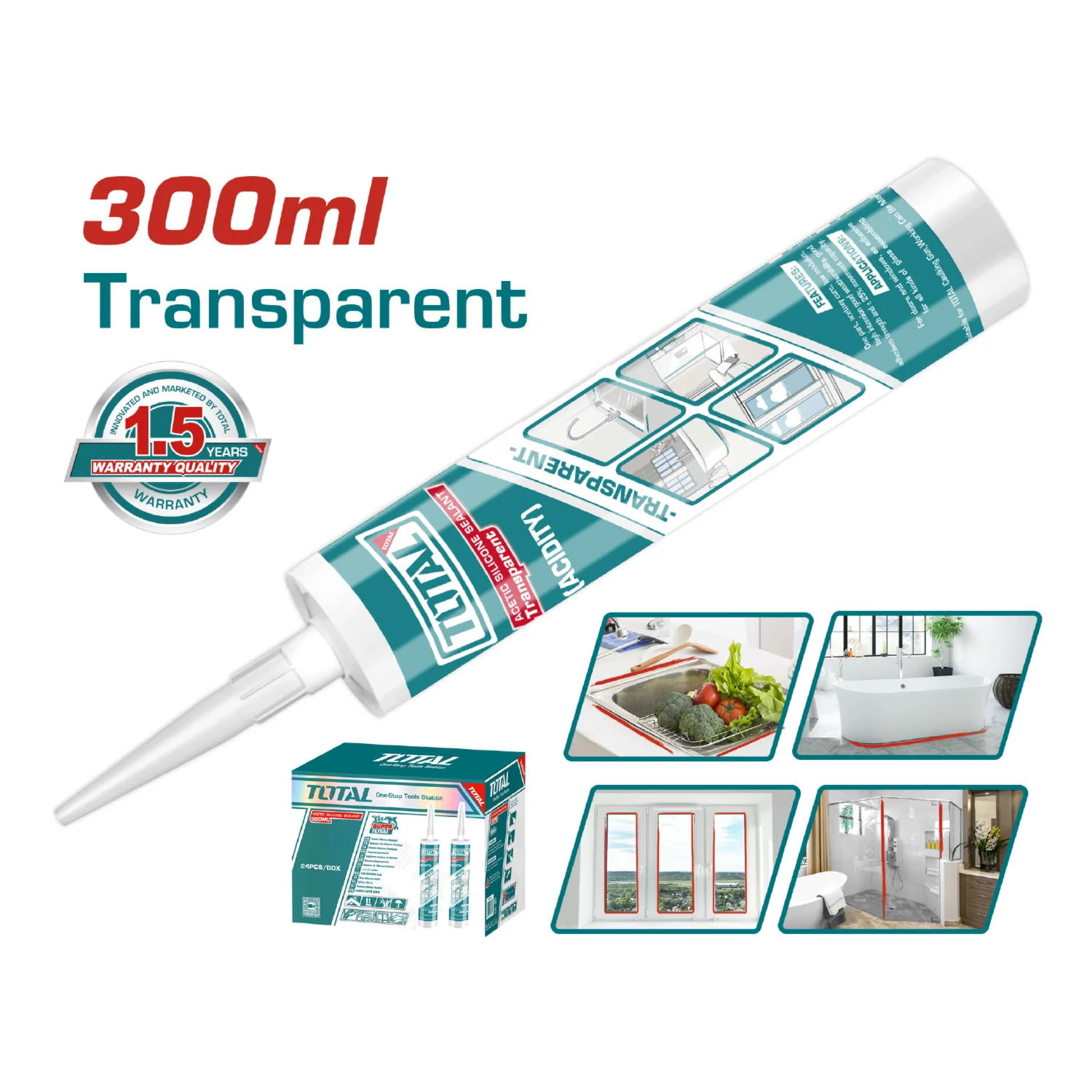 Silicon Acético Transparente Para Sellado 300Ml. - Image 2