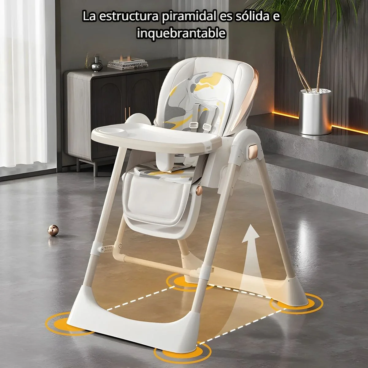 Silla De Comer Para Bebes Y Niños. Silla Alta Multifuncional: Mecedora Y Comedor Portátil. Respaldo Ajustable Y Bandeja Desmontable. - Image 3