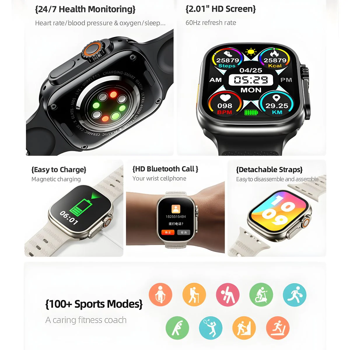 Smartwatch Deportivo 49Mm Con Llamadas Bluetooth. Reloj Inteligente Con Pantalla 2.01”, NFC Y Monitoreo De Salud. Resistente IP65. - Image 2