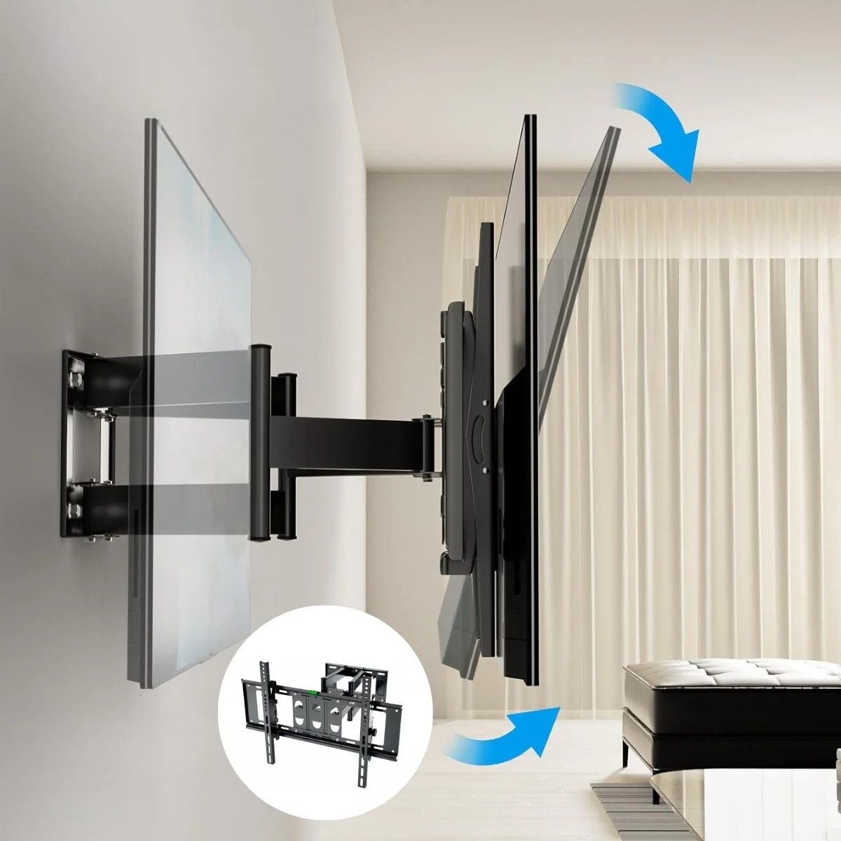 Soporte De TV Ajustable Para Pantallas De 40-80'' Con Inclinación ±15° Y VESA 200X200 Hasta 400X600mm. Brazo Doble Telescópico Para Televisor