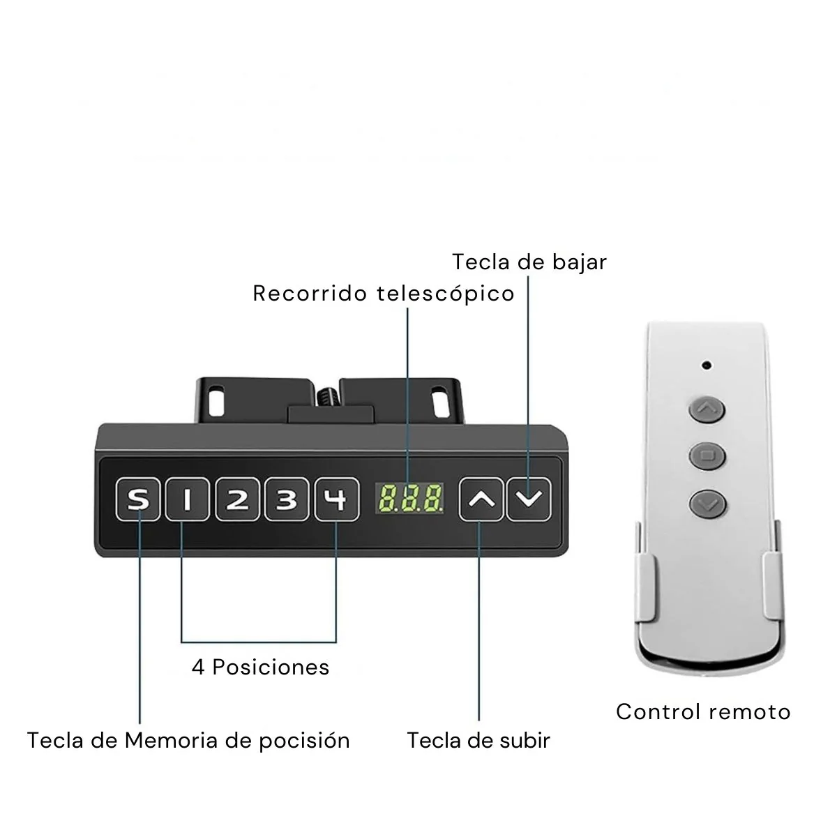Soporte De TV Oculto Con Altura Motorizado Automático 22.6 - 44.9” (57.5Cm  – 1.2 Mts) Con Control Remoto. Elevador De TV Automático. Para Monitores 42-70”. - Image 4