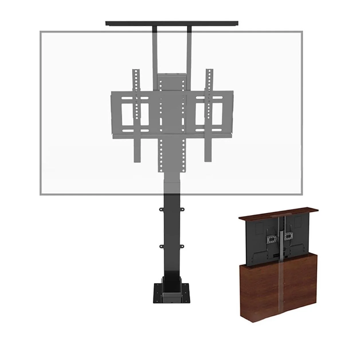 Soporte De TV Oculto Con Altura Motorizado Automático 22.6 - 44.9” (57.5Cm  – 1.2 Mts) Con Control Remoto. Elevador De TV Automático. Para Monitores 42-70”. - Image 5