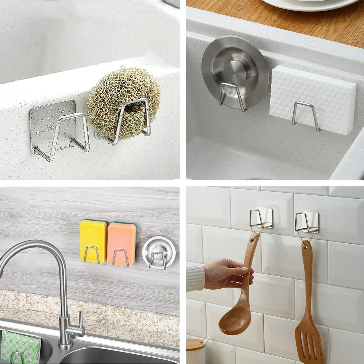 Soporte Para Esponjas Y Organizador De Cocina De Acero Inoxidable Con Adhesivo. - Image 2