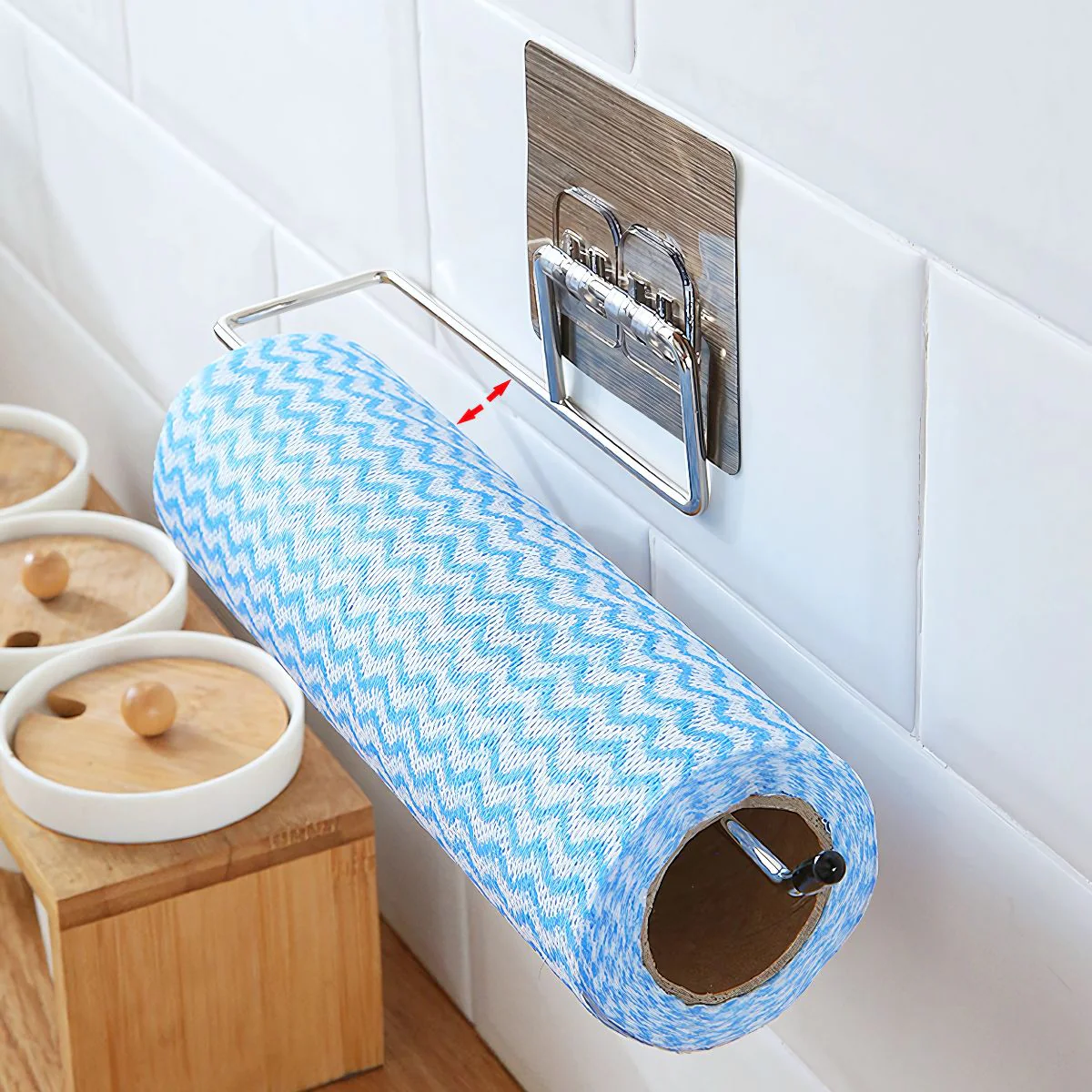 Soporte Para Paños Y Rollos De Papel Toalla De Acero Inoxidable. Gancho Adhesivo Para Cocina O Baño. - Image 3