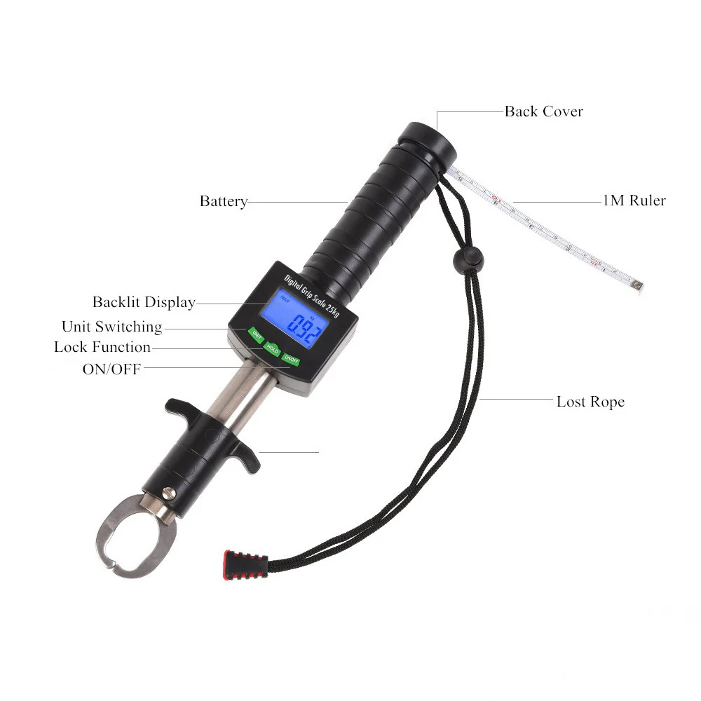 Báscula O Balanza Digital De Gancho Para Pesar Peces De 0 A 25 Kg / 55 Lbs - Image 4
