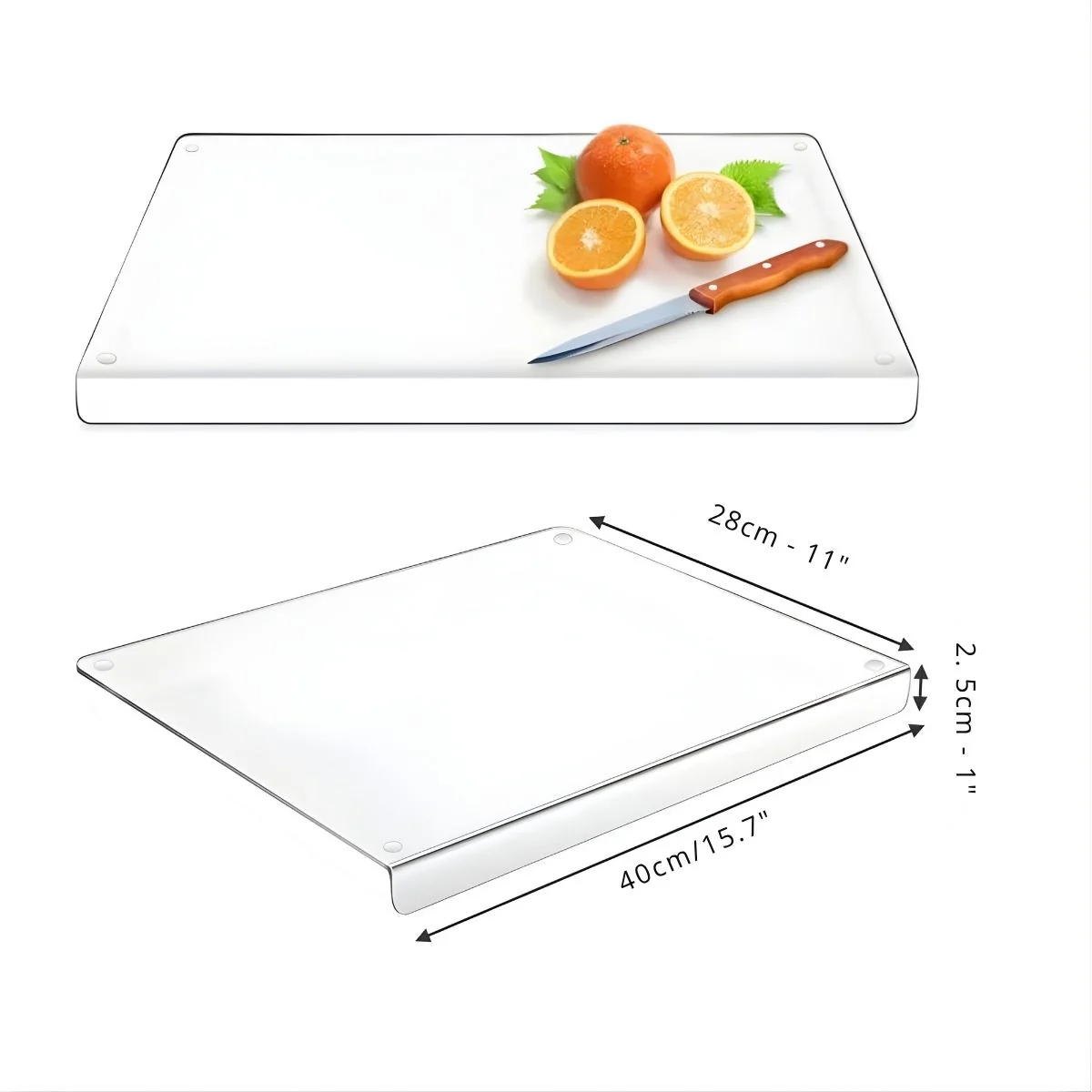 Tabla De Picar Corte Acrílica Transparente 15.7X11” (40Cm X 28Cm). Protector De Mesas. Superficie Para Picar.Tabla Para Cocina. - Image 4