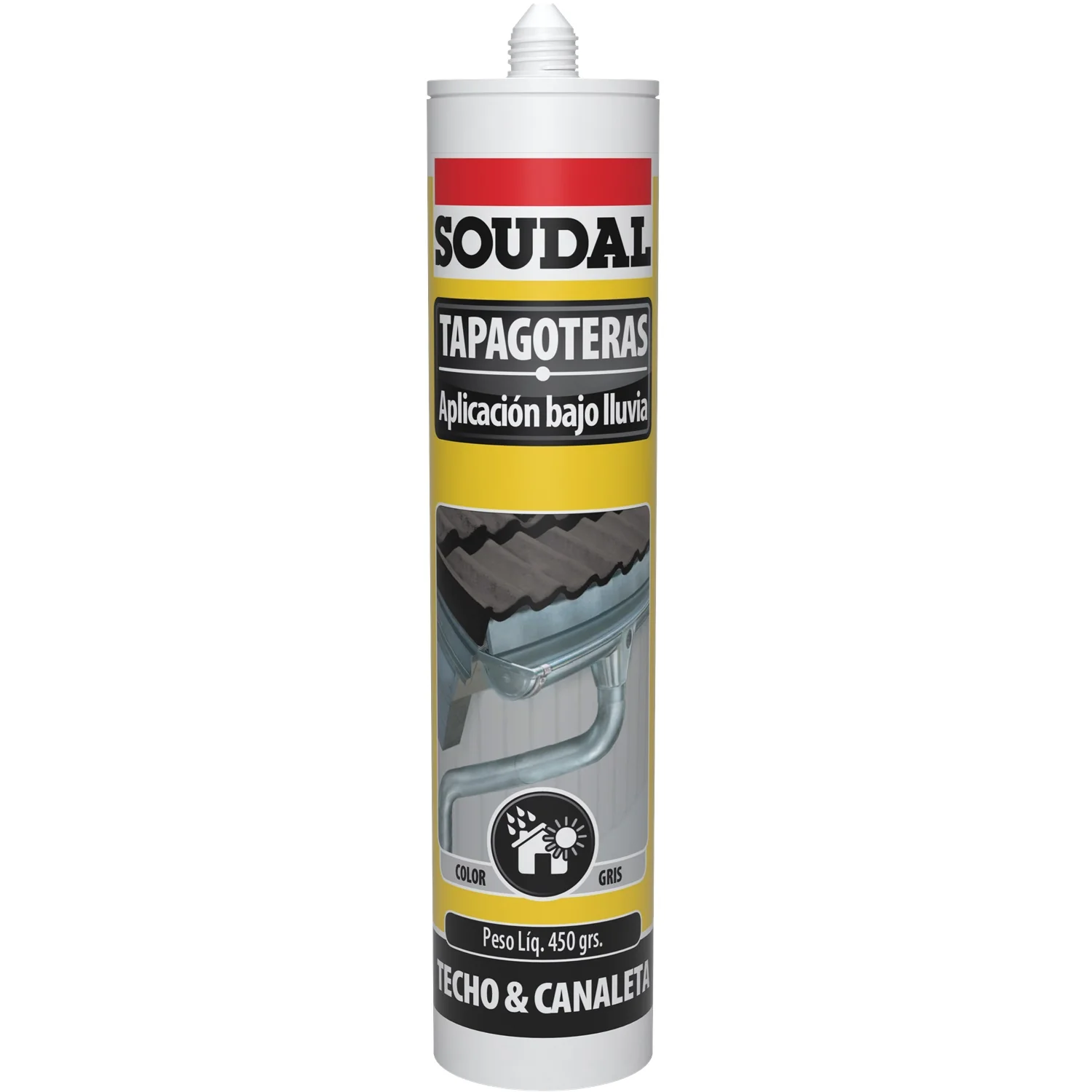Tapagoteras Sellador Para Techos Gris 450 Gramos. Soudal