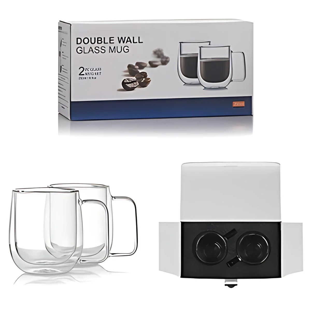 Tazas De Vidrio Con Doble Pared Borosilicato. 8.5Oz (250Ml) Set De 2 Piezas. Vasos Con Asa Ideales Para Bebidas Calientes. - Image 5