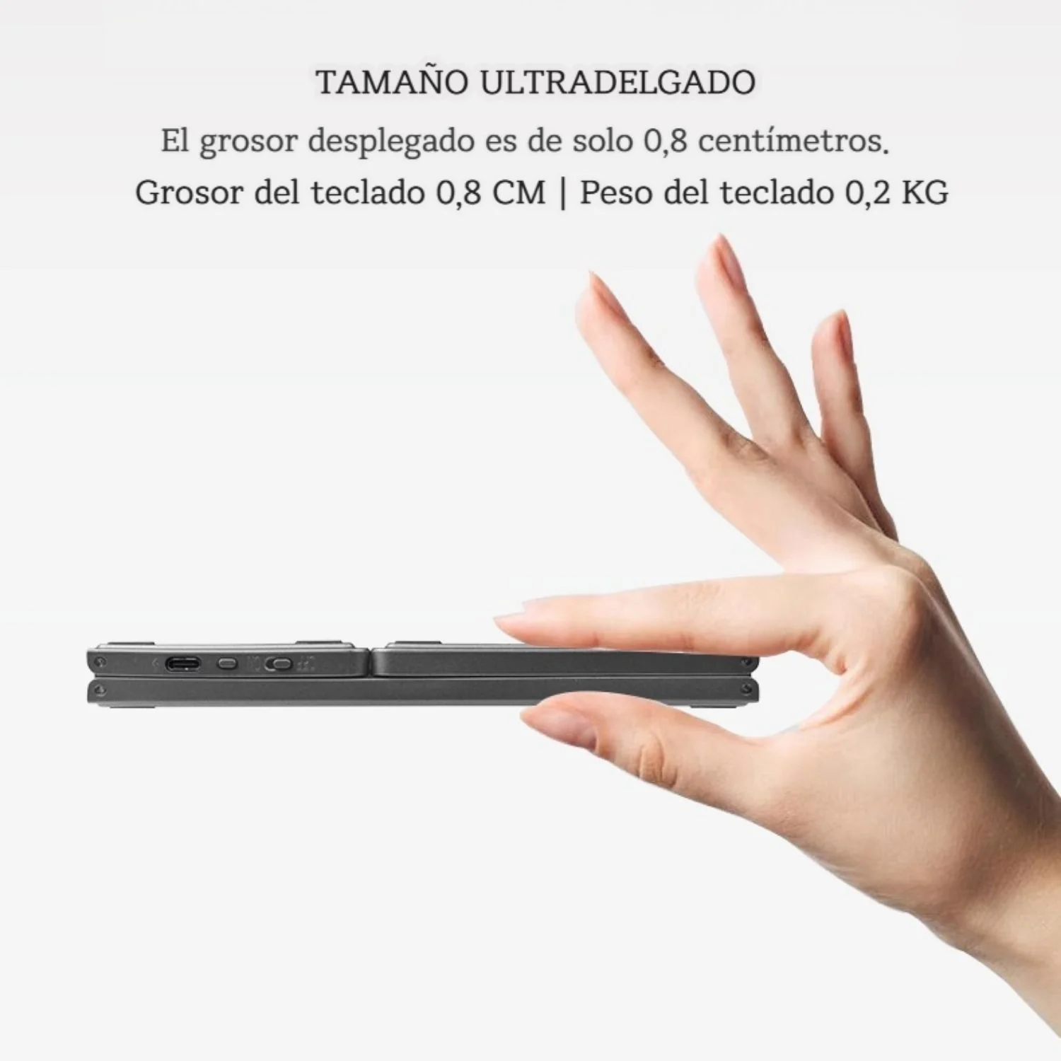 Teclado Bluetooth Plegable Portátil Con Touchpad. Compatible Ios Android Windows (305×98×8Mm). - Image 4