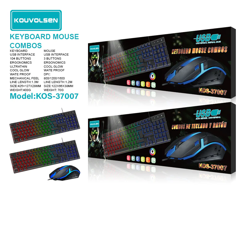 Teclado Y Mouse Gamer Con Iluminación RGB. Sensación Mecánica, USB, Diseño Ergonómico Y Resistente Al Agua. - Image 2