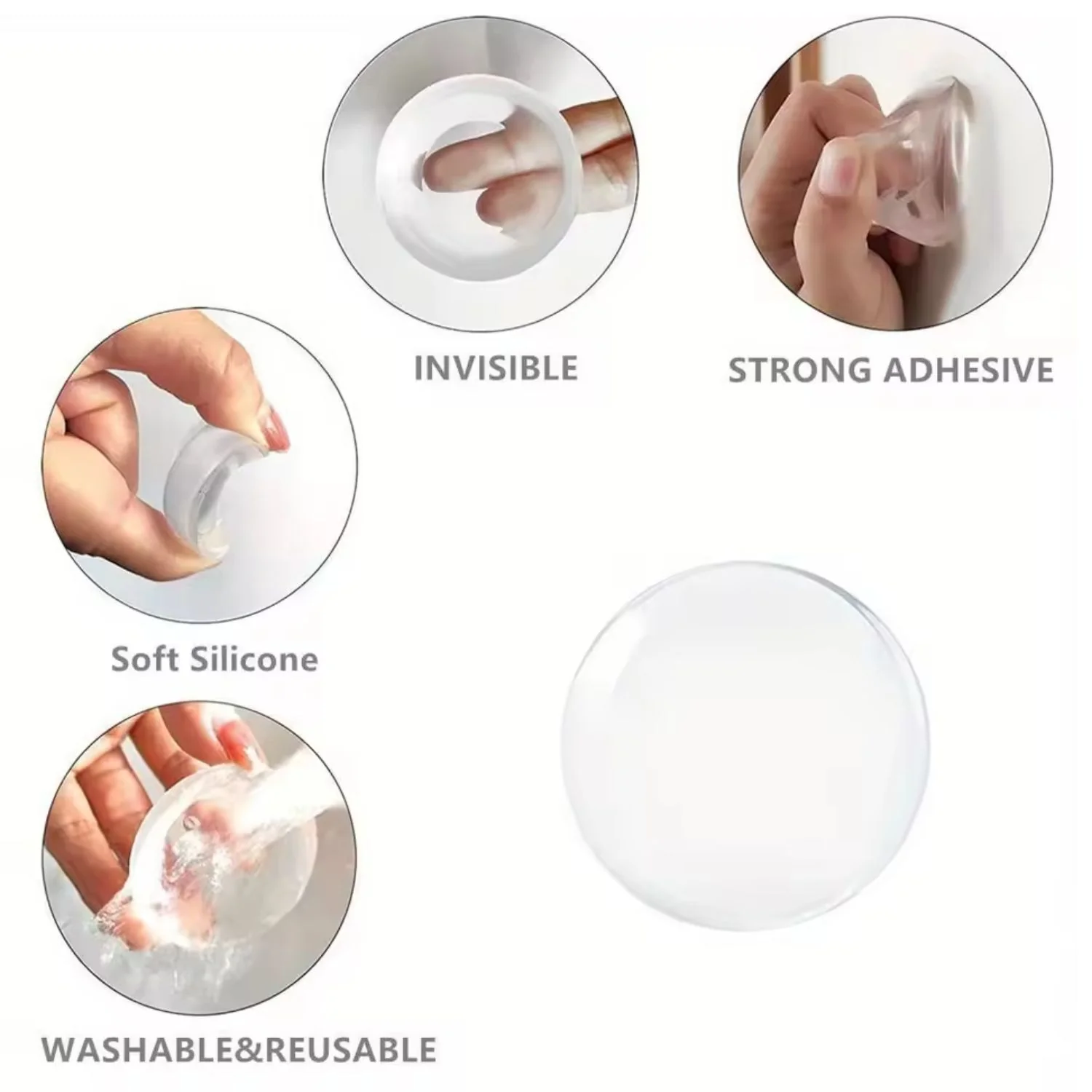 Tope Protector De Manija Puerta Pared Almohadillas Protectoras Autoadhesivas Circulares Piso Y Topes. 4Cm/0.8Cm (Set De 12 Piezas) Bumpers Suaves - Image 4