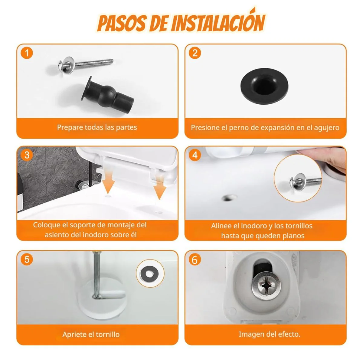 Tornillo Expansivo Para Asiento De Inodoro Universal 18Mm. (Juego De 2 Piezas) Perno De Repuesto Antideslizante. - Image 2