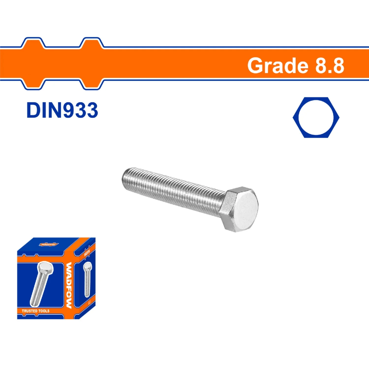 Tornillos Hexagonales Rosca Completa. Grado 8.8 Galvanizado. DIN 933 Pernos Hexagonales