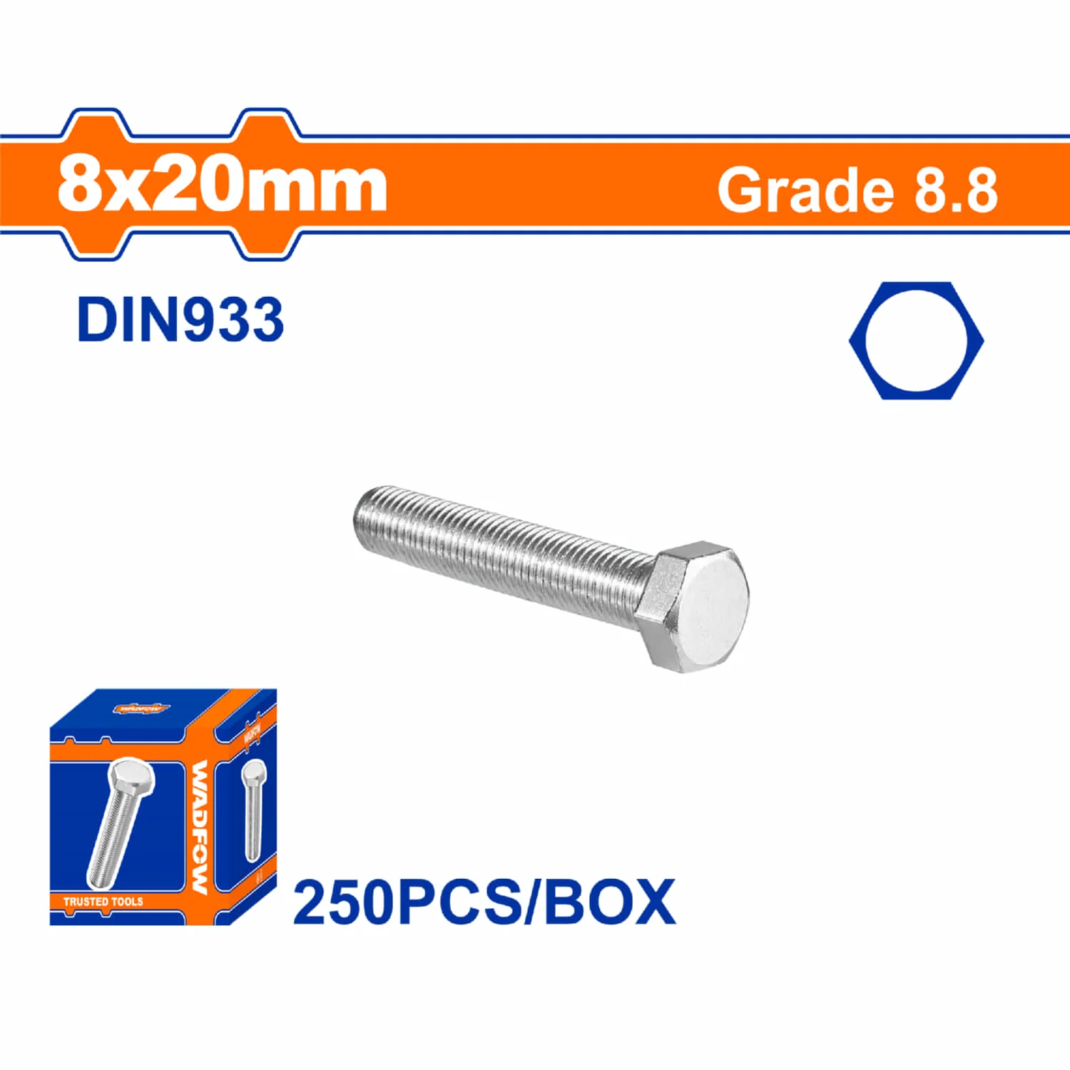 Tornillos Hexagonales Rosca Completa. Grado 8.8 Galvanizado. DIN 933 Pernos Hexagonales - Image 3