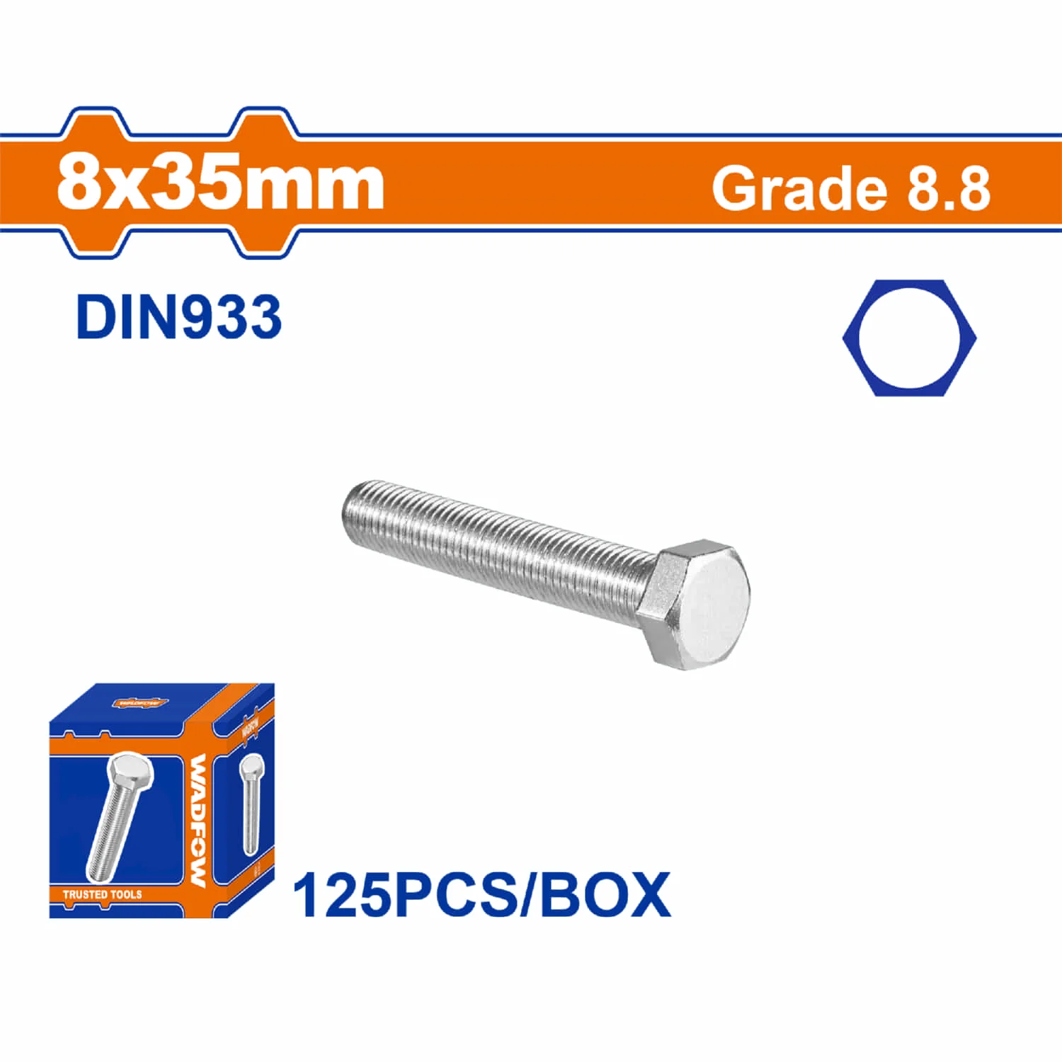 Tornillos Hexagonales Rosca Completa. Grado 8.8 Galvanizado. DIN 933 Pernos Hexagonales - Image 6
