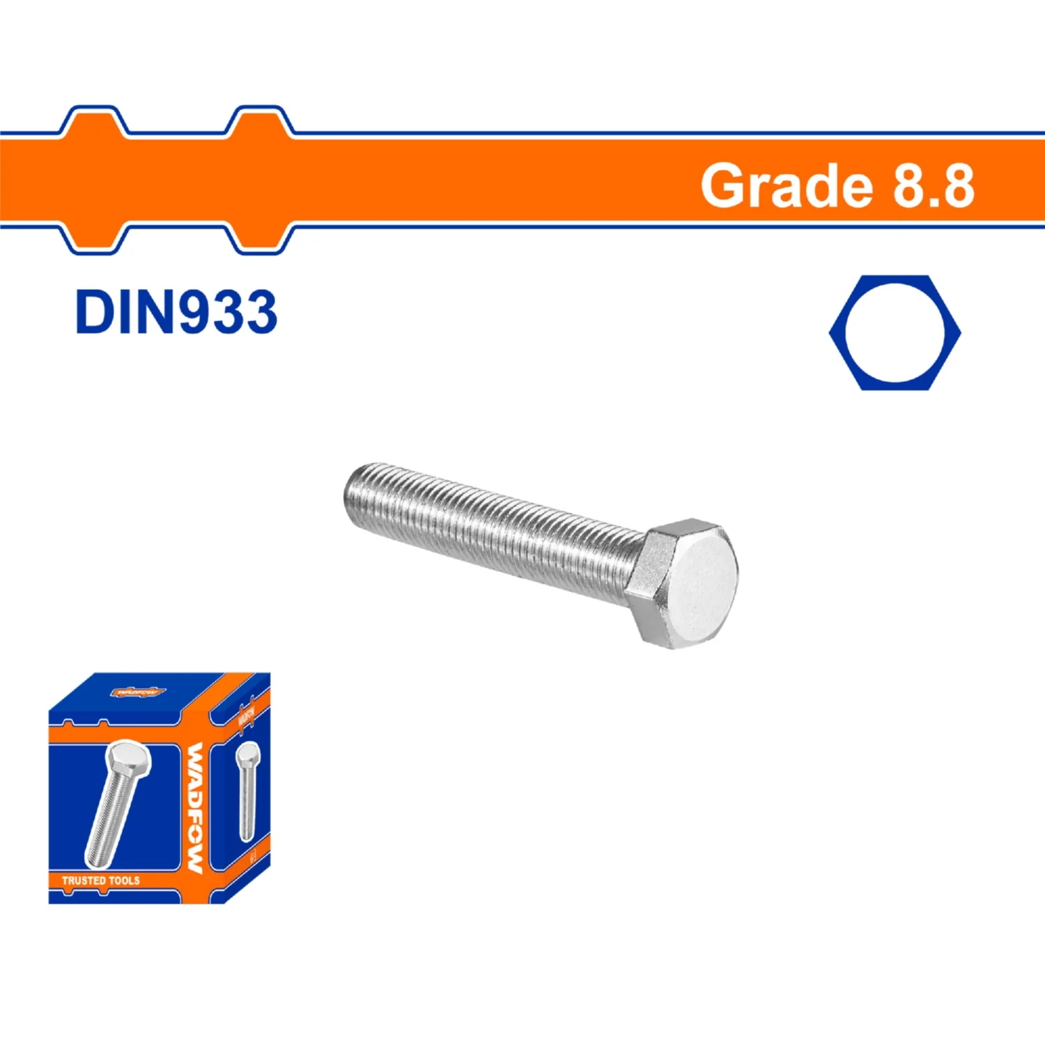 Tornillos Hexagonales Rosca Completa. Grado 8.8 Galvanizado. Acero Al Carbono. Pernos Hexagonales DIN 933