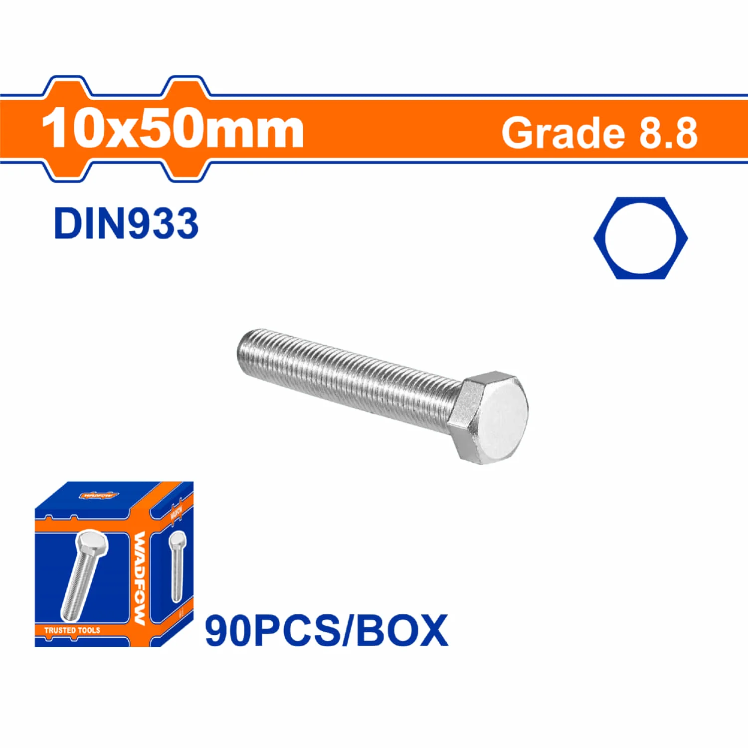 Tornillos Hexagonales Rosca Completa. Grado 8.8 Galvanizado. Acero Al Carbono. Pernos Hexagonales DIN 933 - Image 9