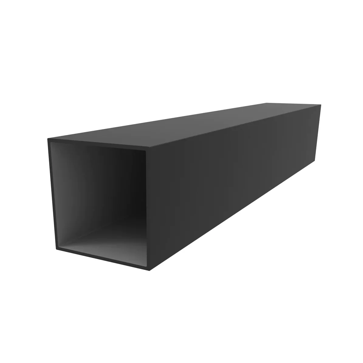 Tubo Aluminio Cuadrado 1 3/4" (44.5 Mm) Liviano Espesor 1.2 Mm Largo 5.85M Anodizado Negro 15 Micr