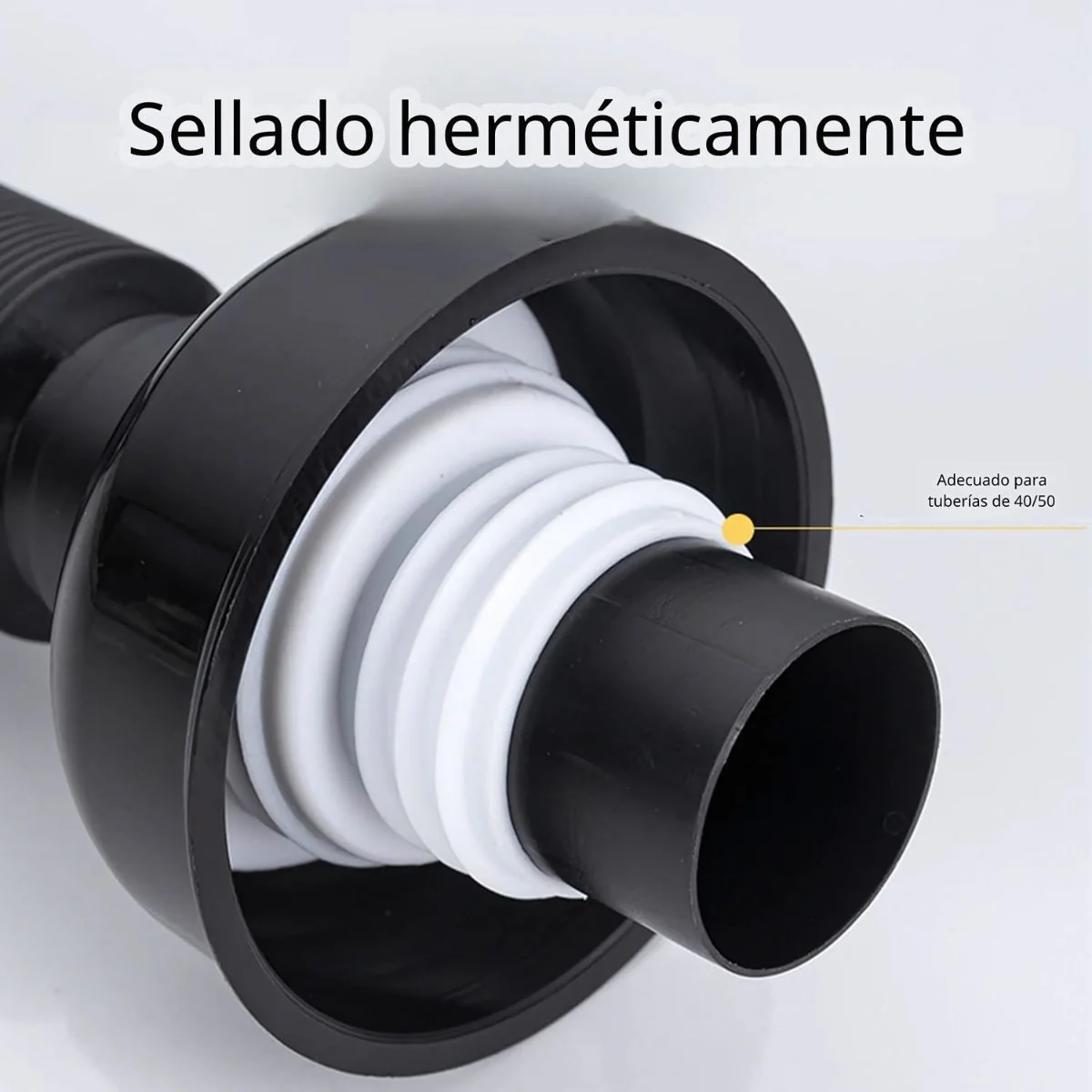 Tubo De Desague Drenaje Flexible En S Con Válvula Antirretorno. Manguera De Desagüe Para Lavamanos, Fregadero, Lavabos. Previene Olores. - Image 3