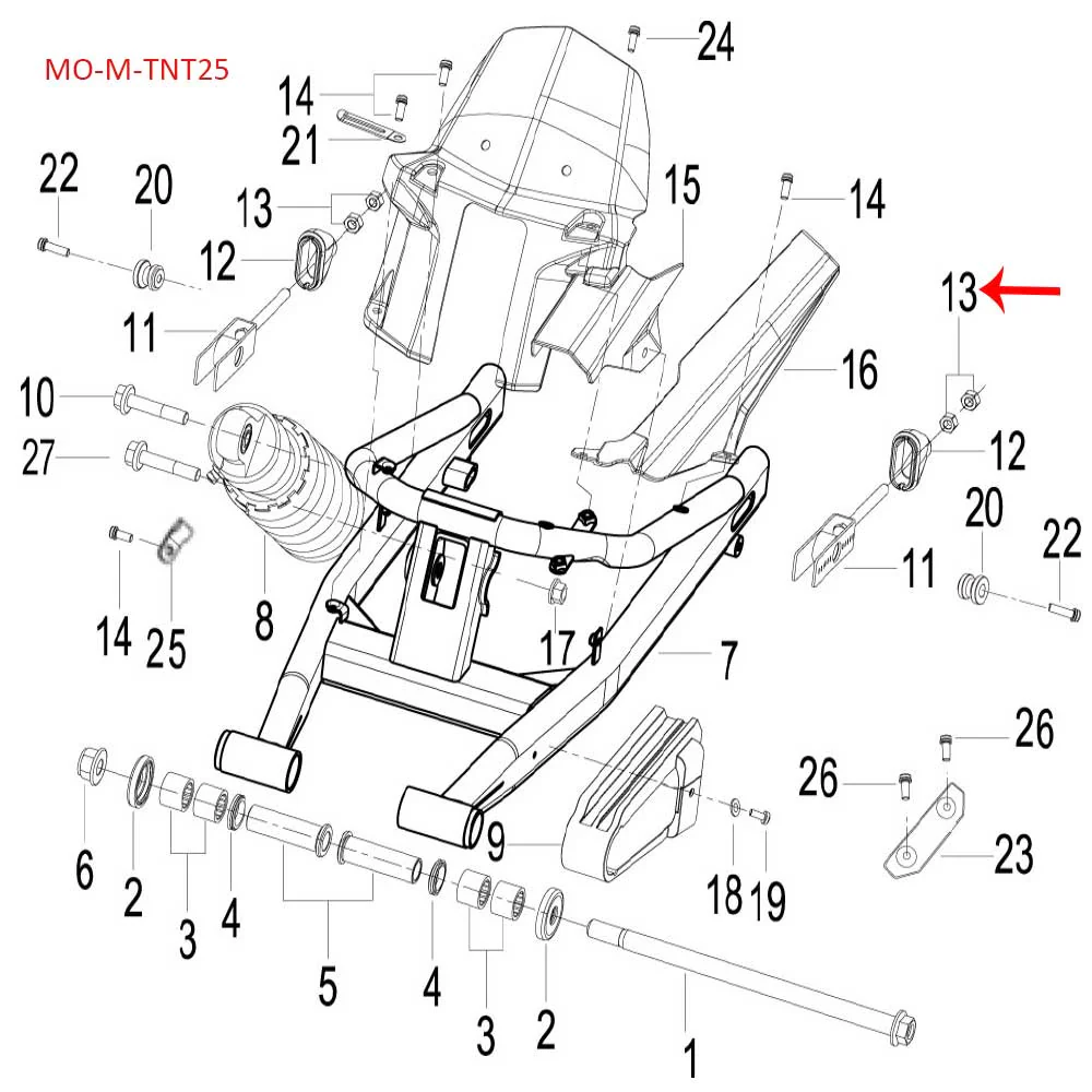 Tuerca De Montaje De La Corona (RGK150 / TNT150 / TNT135 / TNT25 / TRK251 / LEONCINO250 / TX200) - Image 2
