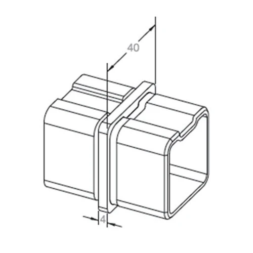 Union Para Tubo Cuadrado De 40X40mm. - Image 2