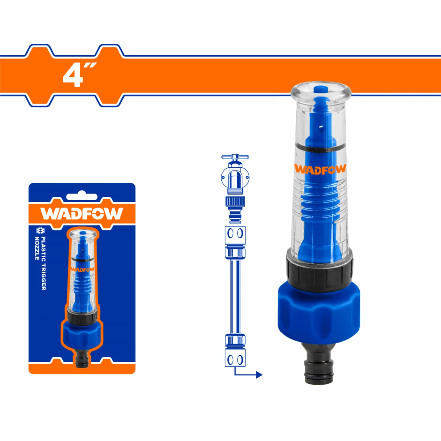 Lanza De Riego 4" Con Rociado Ajustable 3 Modos Chorro A Cono. Ideal Jardín Y Limpieza. Varilla De Agua.