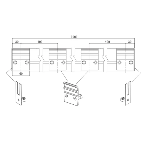 Zocalo 80Mmx3mt Acero Inox Cover Acero Inox.Sist Bloque No Req. Saque Incl. 2 Tapas P/8-10-12Mm Sati - Image 4