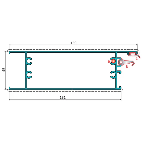 Zocalo Inferior Puerta. Espesor 1.6 Mm. Largo 5.85 Mts. Acabado Lacado Gris Oscuro Texturizado. (D3-